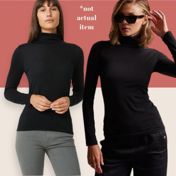 James Perse Tops - 🖤 SZ 0 XS JAMES PERSE MOCK NECK LIGHT WEIGHT LONG SLEEVE TOP